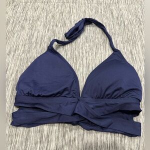 Like new navy blue triangle bikini top